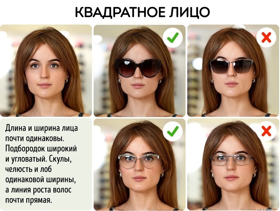 Выбрать солнцезащитные очки по форме лица по фото